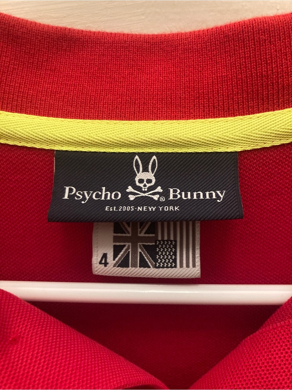 Psycho Bunny Red Polo with Yellow Trim - Picture 6 of 6